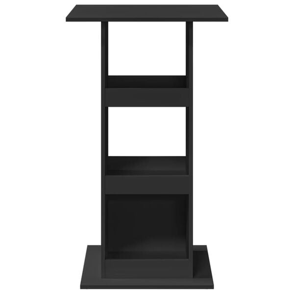 vidaXL Barový stôl s policami čierny 60x60x102 cm kompozitné drevo