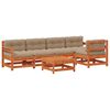 vidaXL Z&aacute;hradn&yacute; lounge set 6 pcs Voskov&aacute; Hned&aacute; Mas&iacute;vna borovica