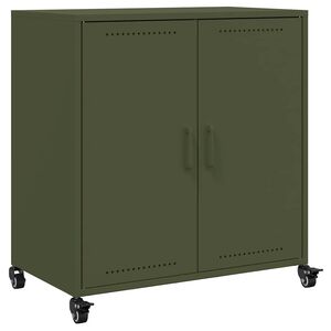 vidaXL Komoda olivovozelen&aacute; 68x39x72 cm oceľ