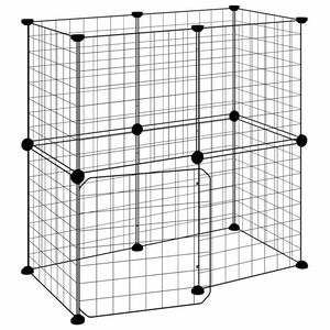 vidaXL 12-panelov&aacute; klietka pre dom&aacute;ce zvierat&aacute; čierna 70x35x70 cm oceľ