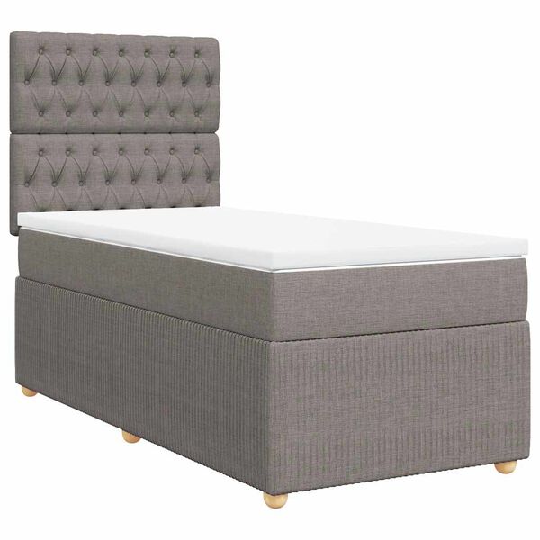 vidaXL Posteľn&yacute; r&aacute;m boxspring s matracom sivohned&yacute; 90x190 cm l&aacute;tka
