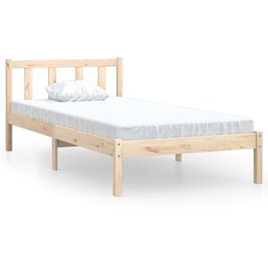 vidaXL Posteľn&yacute; r&aacute;m, borovica 75x190 cm, mal&eacute; jednol&ocirc;žko