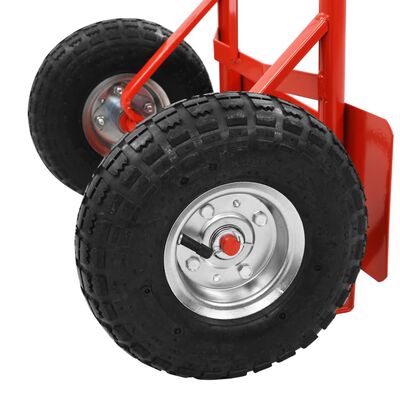 vidaXL Červeno čierny kovový skladací vozík