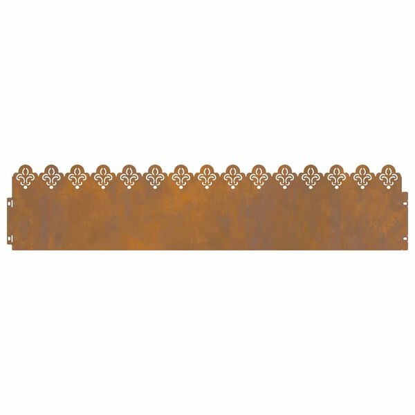 vidaXL Obrubníky trávnika 10 pcs Hrdzavý 103 x 0,05 x 22 cm