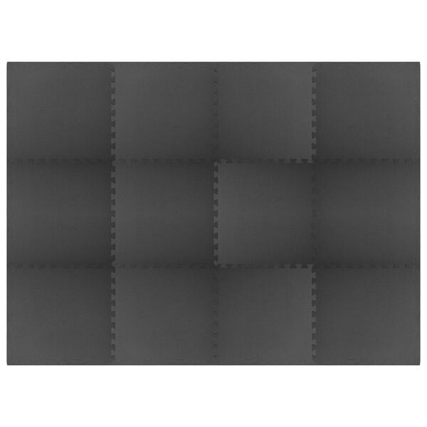 vidaXL Podložky puzzle 12 ks 4,32㎡ EVA pena čierne