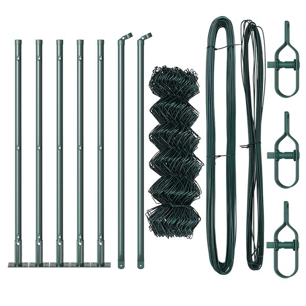 vidaXL Stĺp na plot. Zelen&aacute; 10 x 0,6 m (40 x 40 mm pletivo) Ocel a PVC