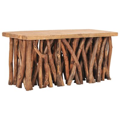 vidaXL Konferenčný stolík 100x40x47,5 cm, recyklovaný a tíkový masív