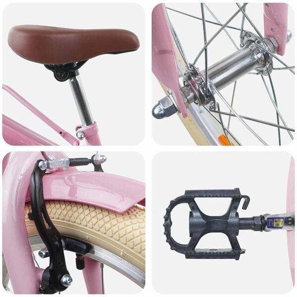 vidaXL Detsk&eacute; Kolo 24 Palcov pre 8-12 rokov Svetlo ružov&aacute;