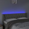 vidaXL Čelo postele s LED bledosiv&eacute; 147x16x78/88 cm zamat