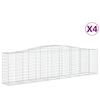 vidaXL Obl&uacute;kov&eacute; gabi&oacute;nov&eacute; ko&scaron;e 4ks 400x50x100/120cm pozinkovan&eacute; železo