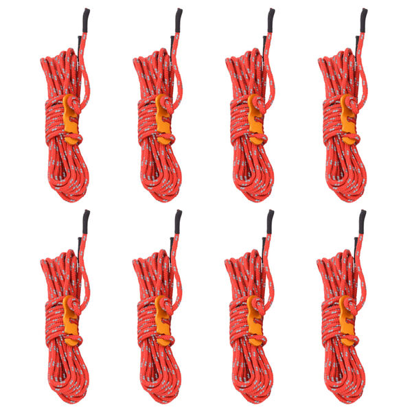 vidaXL Stanové laná s napinákmi reflexné 8 ks 4 m 4 mm