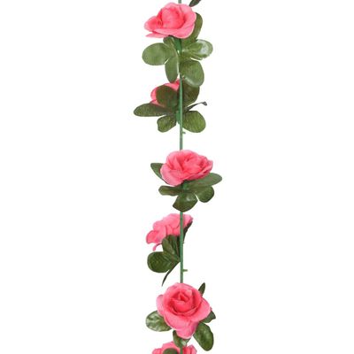 vidaXL Umelé kvetinové girlandy 6 ks červeno-ružová 240 cm