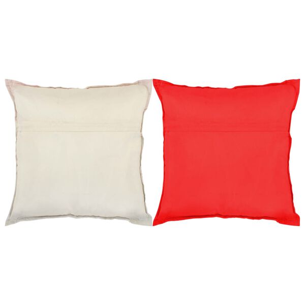 vidaXL Vank&uacute;&scaron;e patchwork 2 ks ručne vyroben&eacute; 45x45 cm červeno-b&eacute;žov&eacute;