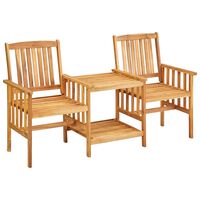 vidaXL Záhradné stoličky s čajovým stolíkom 159x61x92 cm akáciový masív