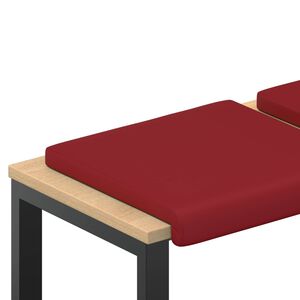 vidaXL Vank&uacute;&scaron; na lavičku 2 ks Umel&aacute; koža V&iacute;no červen&eacute; Hĺbka 35 cm