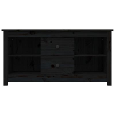 vidaXL TV skrinka čierna 103x36,5x52 cm masívna borovica