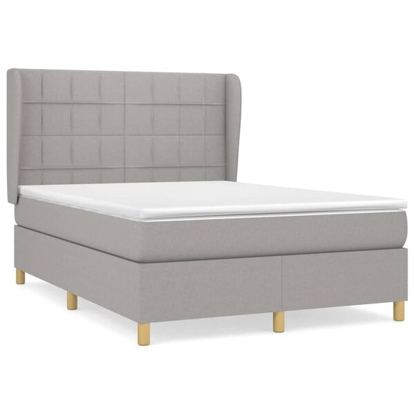 vidaXL Boxspring posteľ s matracom bledosiv&aacute; 140x200 cm l&aacute;tka