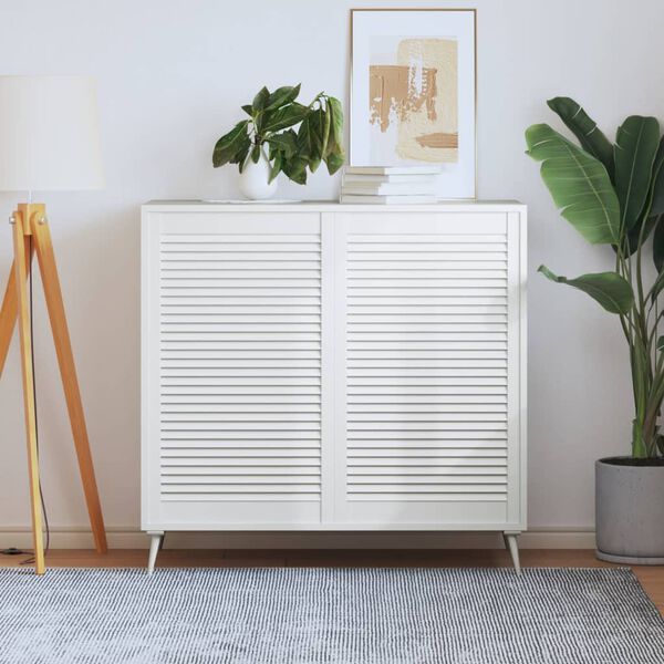 vidaXL Lamelov&eacute; dvierka na skrinku 2 ks, biele 99,3x59,4 cm, borovica