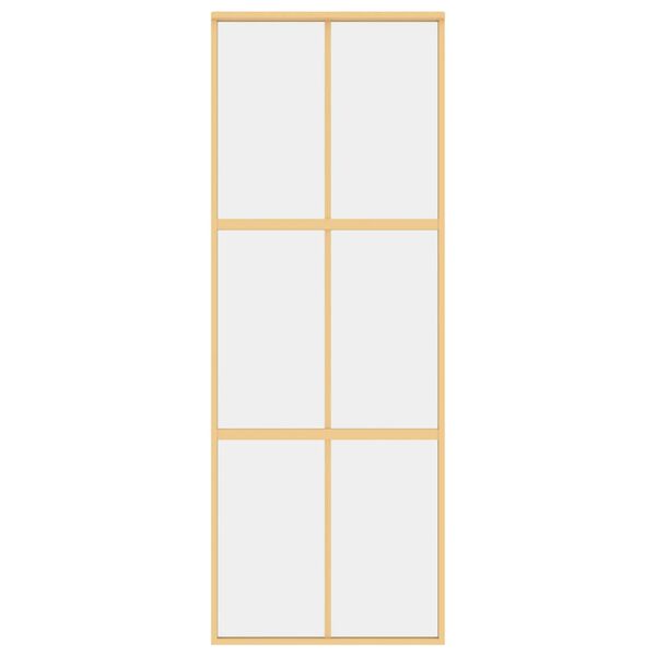 vidaXL Posuvn&eacute; dvere zlat&eacute; 76x205 cm č&iacute;re ESG sklo a hlin&iacute;k