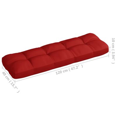 vidaXL Podložky na paletovú sedačku 7 ks červené