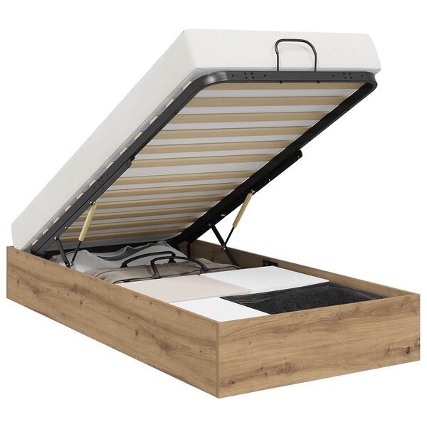 vidaXL Otomanov&yacute; posteľn&yacute; r&aacute;m s &uacute;ložiskom Remeseln&yacute; dub 100 x 200 cm