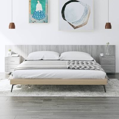 vidaXL Čelo postele so skrinkami sivé sonoma spracované drevo