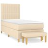vidaXL Boxspring posteľ s matracom kr&eacute;mov&aacute; 100x200 cm l&aacute;tka