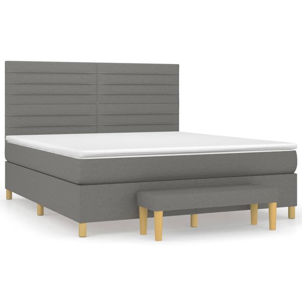 vidaXL Boxspring posteľ s matracom tmavosiv&aacute; 180x200 cm l&aacute;tka