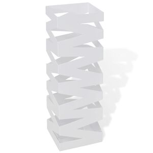 Biely hranat&yacute; oceľov&yacute; stojan na d&aacute;ždniky a vych&aacute;dzkov&eacute; palice 48,5 cm