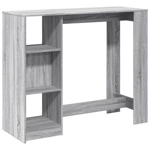 vidaXL Barov&yacute; st&ocirc;l s policami siv&yacute; sonoma 124x46x103,5cm kompoz. drevo