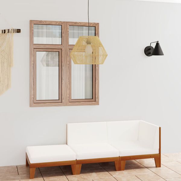 vidaXL 3-dielna z&aacute;hradn&aacute; sedacia s&uacute;prava s podložkami ak&aacute;ciov&yacute; mas&iacute;v