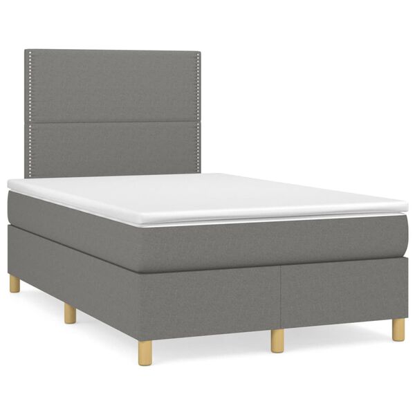 vidaXL Boxspring posteľ s matracom tmavosivý 120x200 cm látka