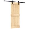 vidaXL Posuvn&eacute; dvere Pr&iacute;rodn&aacute; a čierna 80 x 210 cm