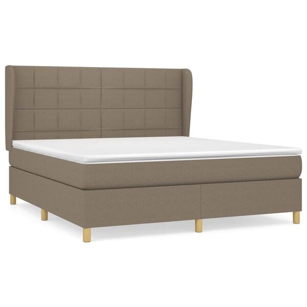 vidaXL Posteľn&yacute; r&aacute;m boxspring s matracom sivohned 180x200 cm l&aacute;tka