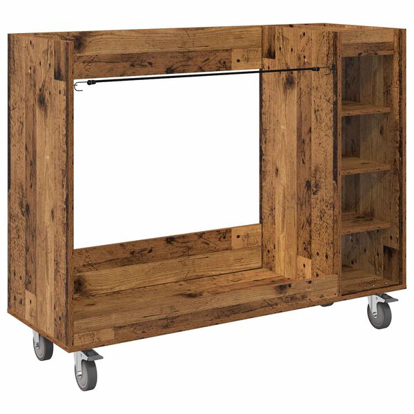 vidaXL Golfov&aacute; skriňa s kolesom Star&eacute; drevo 120 x 45 x 98 cm