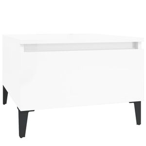 vidaXL Bočn&yacute; stol&iacute;k vysok&yacute; lesk biely 50x46x35 cm spracovan&eacute; drevo