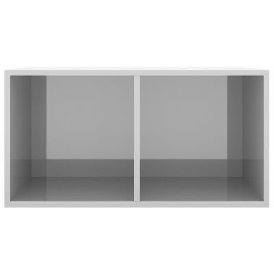 vidaXL Úložný box na vinyly, lesklý sivý 71x34x36 cm, kompozitné drevo