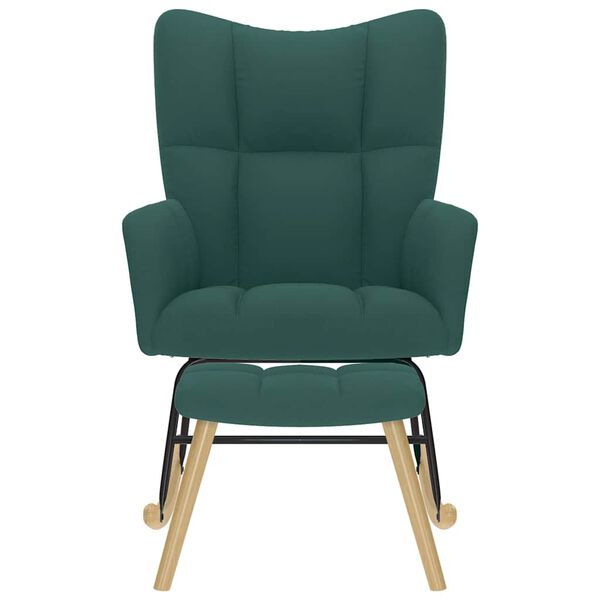 vidaXL Hojdacie kreslo s podnožkou tmavozelen&eacute; l&aacute;tka