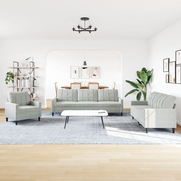 vidaXL 4-dielna sedacia s&uacute;prava s vank&uacute;&scaron;mi bledosiv&aacute; zamat