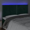 vidaXL Čelo postele s LED tmavozelen&eacute; 160x5x118/128 cm zamat