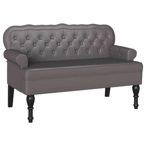 vidaXL Chesterfield lavica Siv&aacute; 119,5 x 64,5 x 75 cm Umel&aacute; koža