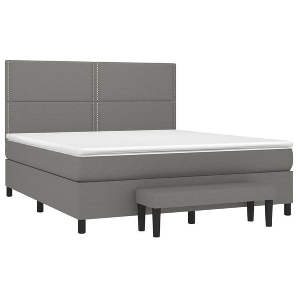 vidaXL Boxspring posteľ s matracom tmavosiv&aacute; 160x200 cm l&aacute;tka