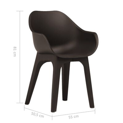 vidaXL Záhradné stoličky s opierkami rúk 2 ks hnedé plastové