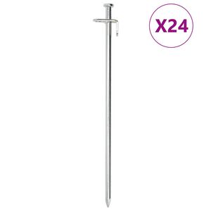 vidaXL Stanov&eacute; kol&iacute;ky 24 ks 30 cm 8 mm pozinkovan&aacute; oceľ