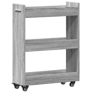 vidaXL Skrinka s kolieskami siv&aacute; sonoma 60x22x79 cm kompozitn&eacute; drevo