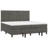 vidaXL Posteľn&yacute; r&aacute;m boxspring s matracom tmavosiv&yacute; 200x200 cm zamat