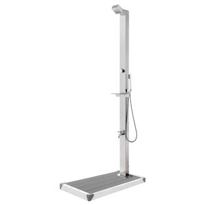 vidaXL Z&aacute;hradn&aacute; sprcha so siv&yacute;m podstavcom 225 cm nehrdzavej&uacute;ca oceľ