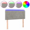 vidaXL Čelo postele s LED bledosiv&eacute; 80x5x78/88 cm zamat