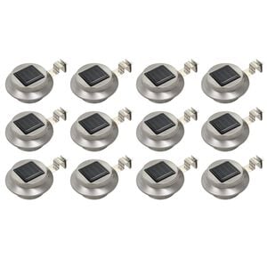 vidaXL Vonkaj&scaron;ie sol&aacute;rne svietidl&aacute; 12 ks biele 12 cm LED okr&uacute;hle