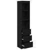 vidaXL Highboard Black Oak 37,5x35x180 cm Engineered Wood